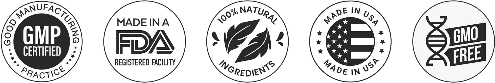 GMP Certified | FDA Facility | 100% Natural | Made in USA | GMO Free